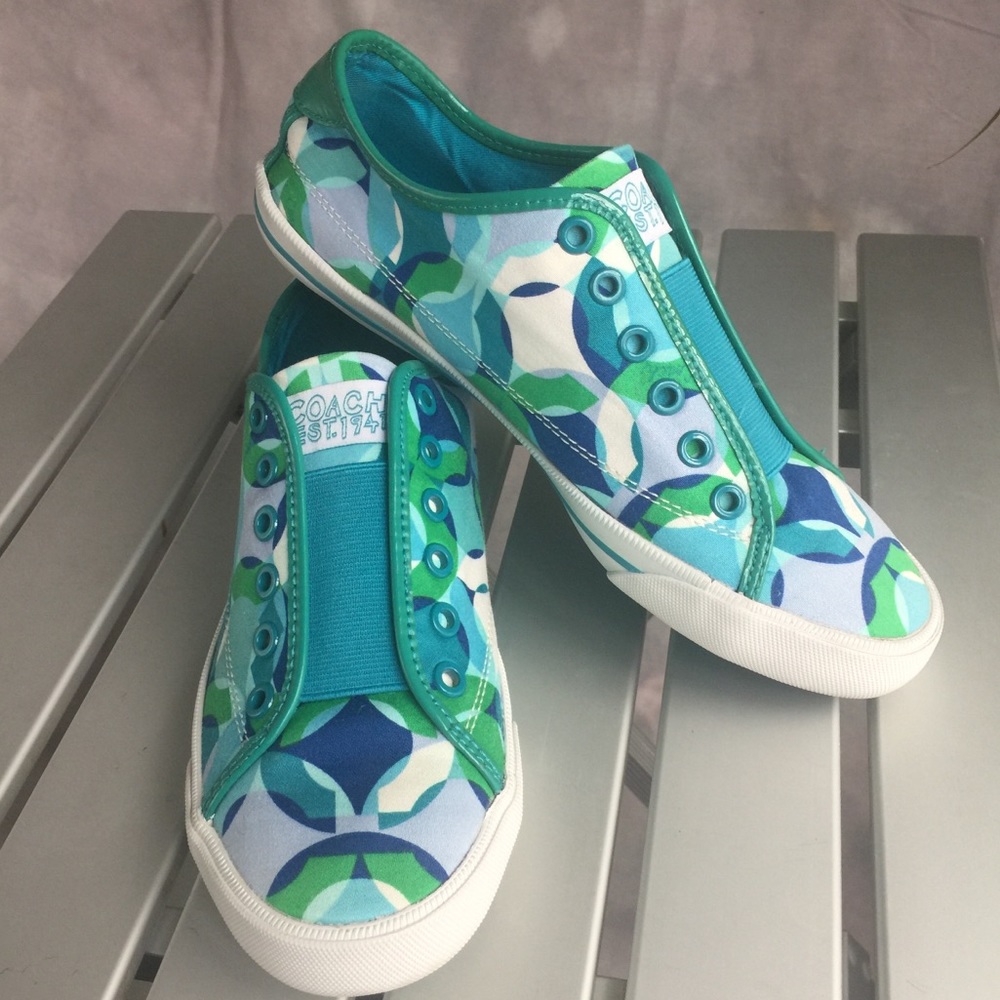 Coach Bev Poppy Op Art Blue Kaleidoscope Sneakers